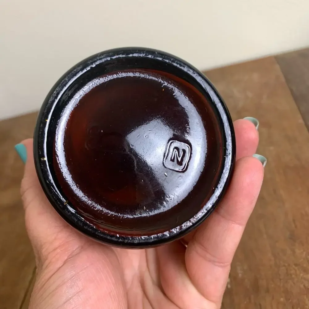 Obear-Nester Glass Co East St. Louis Illinois‎ Brown Amber Beer Soda Pop Bottle